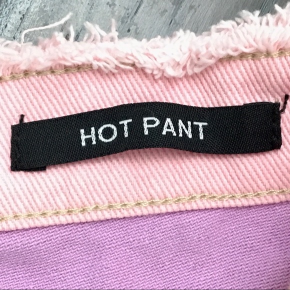 Jaded London Hot Pant Cut-Off Jean Shorts in Purple Pink Denim Patchwork - Picture 9 of 16